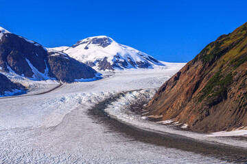 Glacier and Lateral Moraine, Coast Mountains, British Columbia