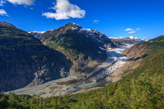 The toe of the Salmon Glacier in the Coast Mountains of British Columbia