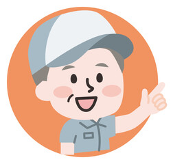 Obraz premium アイコン風の作業員スタッフイラスト