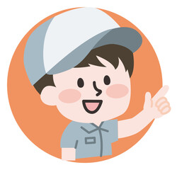 アイコン風の作業員スタッフイラスト