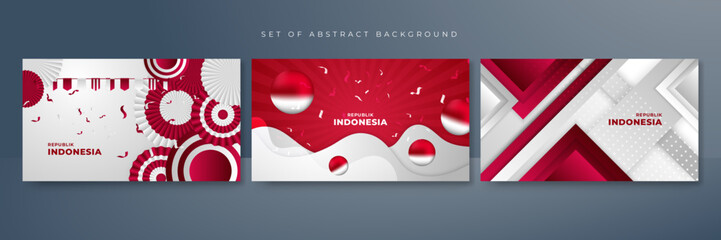Happy Indonesia Independence day with red white flag and Pancasila design background. 17 Agustus Indonesia background banner vector illustration. Dirgahayu Kemerdekaan Republik Indonesia Background - obrazy, fototapety, plakaty