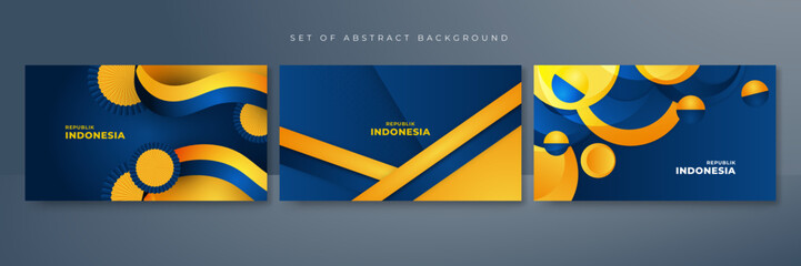 Happy Indonesia Independence day with blue yellow theme and Pancasila design background. 17 Agustus Indonesia background banner vector illustration. Dirgahayu Kemerdekaan Republik Indonesia Background
