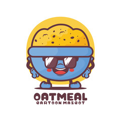 Oatmeal cartoon mascot. food vector illustration