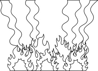 燃え盛る炎と煙 大火事のイラスト