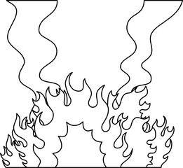 燃え盛る炎と煙 大火事のイラスト