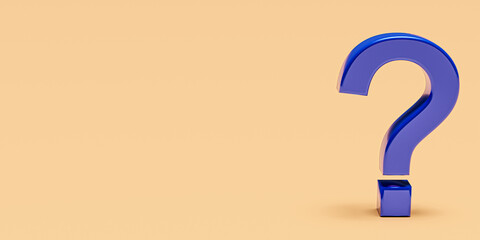 Question mark symbol with blank background