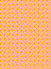 Fun bright bicolor summer autumn floral pattern Cute Ditsy dress flowers fabric print in pink and yellow