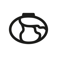  Single cabbage line icon, simple fresh vegetable. For app logo web button ui ux interface elements isolated on white background.