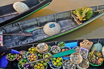 Lok baintan floating traditional market. South Kalimantan, Indonesia