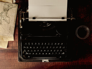 old typewriter with papers