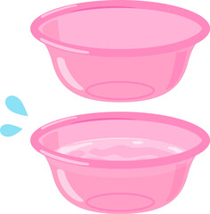 水を張った湯桶と空の湯桶 © logistock