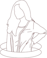 Sketch Illustration vector graphic of Woman. Perfect for logos and graphic sources.