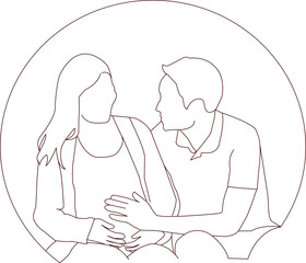 Family Pregnant Sketch