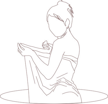 recommend clip art: Woman Bath Sketch