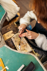 Woman Making Handmade Jewelry