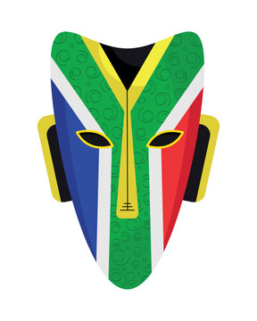 mask with south africa flag