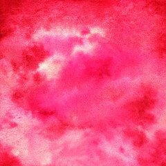 Hand-painted watercolor abstract background. Red textured surface.
