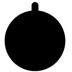 Christmas ball, black icon silhouette, bomb, minimalism graphic.