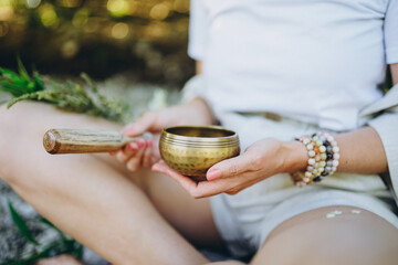 Meditation cup in hands