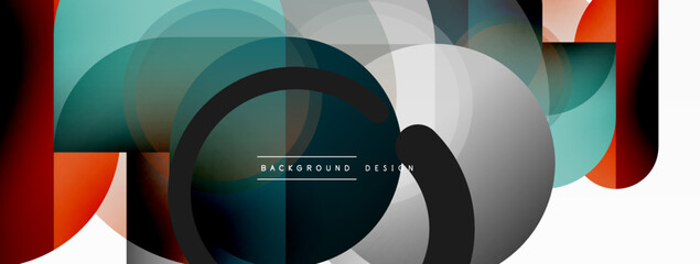 Round triangle shapes lines and circles. Geometric vector illustration for wallpaper banner background or landing page