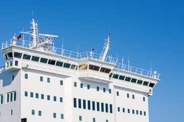 Bridge on a ship and a blue sky