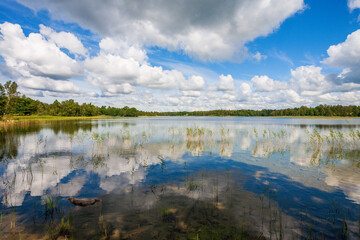 Beautiful landscape view with reflections in a lake