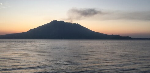 Sakurajima volcano is erupting  slightly