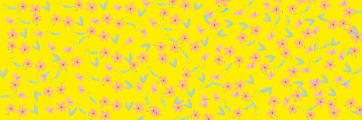 Yellow Background Flowers Texture or Pattern T-shirt Textile Designs