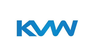 Connected KVW Letters logo Design Linked Chain logo Concept