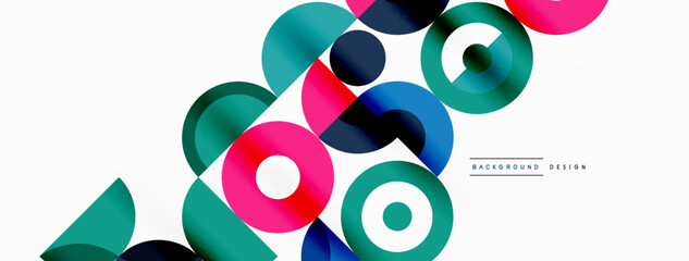 Colorful circle abstract background. Minimal geometric template for wallpaper, banner, presentation