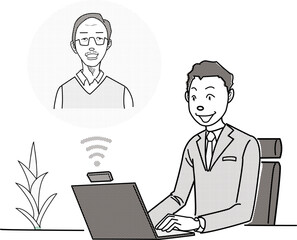 リモートで顧客と会話