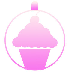 Holiday ball with cake. Topper, Christmas, Holiday balloon.