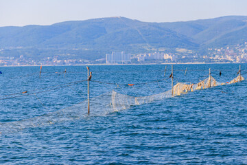 Fishing nets in the Black sea in Bulgaria