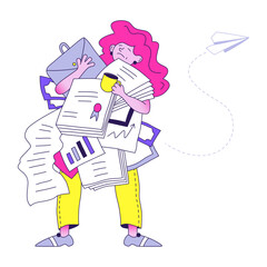 Businesswoman under workload