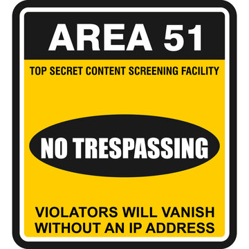AREA 51, NO TRESPASSING, STICKER VECTOR