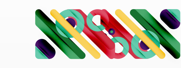 Creative geometric wallpaper. Minimal lines and circles background