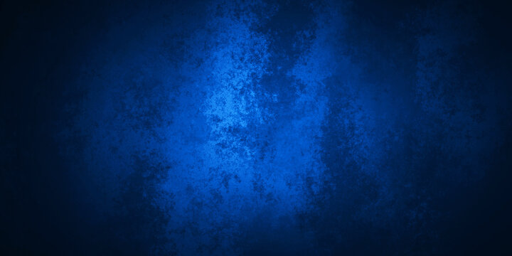 Old blue texture background with dark border, vintage classic blue texture of paper background