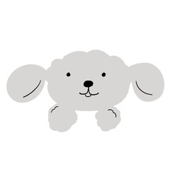 Cute gray dog simple drawing
