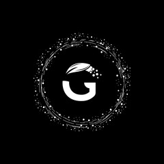 Initial Letter G logo template. Monnogram, delicate floral design ,Vector design.