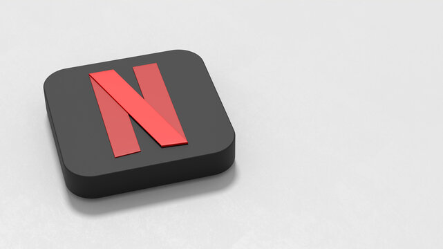 Netflix Logo on Light Gray Background with Copy space