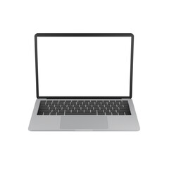 Empty laptop front view. Realistic style. illustration isolated on white background.