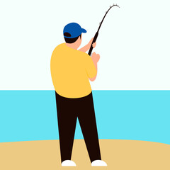 fisher illustration design icon vector