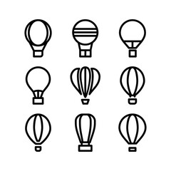 hot air balloon icon or logo isolated sign symbol vector illustration - high quality black style vector icons
