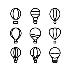 hot air balloon icon or logo isolated sign symbol vector illustration - high quality black style vector icons
