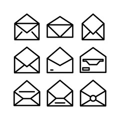 open mail icon or logo isolated sign symbol vector illustration - high quality black style vector icons
