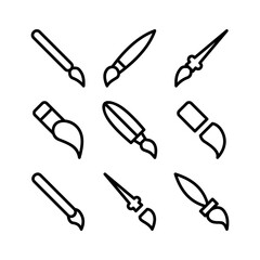 paint brush icon or logo isolated sign symbol vector illustration - high quality black style vector icons
