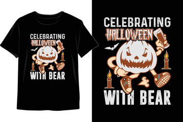 Celebrating Halloween With Beer Halloween Party. Halloween Vector Graphics