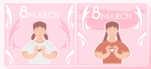 A set of greeting cards for International Women's Day