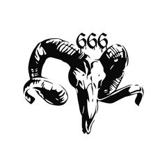 goat head silhouette illustration vector