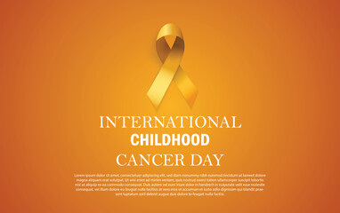 International childhood cancer symbol, Background with gold ribbon